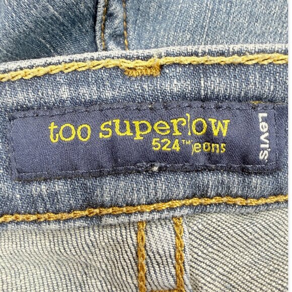 VTG Levi’s Too Superlow 524 Jeans, Size 3 Medium, Y2K Low Rise Stretch Denim - Picture 7 of 7